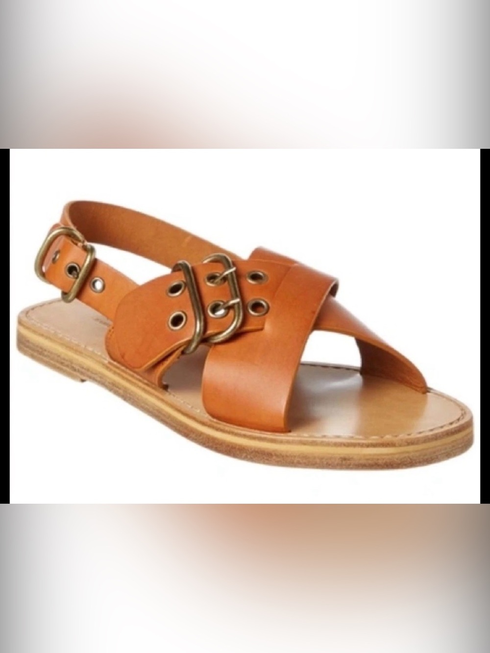 ISABEL MARANT ETOILE Jadan Crossover Leather Double Buckle Sandals